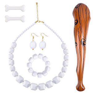 1469 7 Pcs Halloween Caveman Costume Include Necklace Earrings